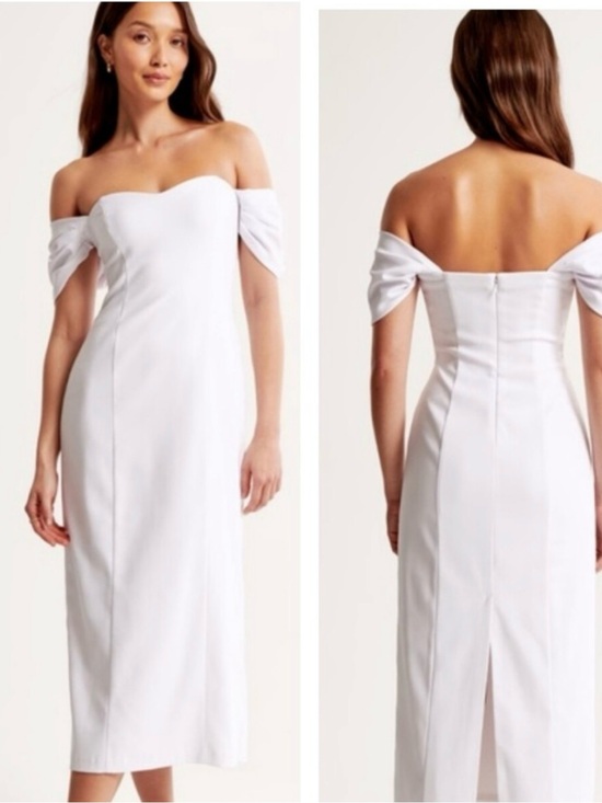 Abercrombie & Fitch Dresses & Skirts - Abercrombie & Fitch White Square-Neck Midi Dress
